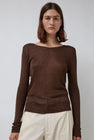 Deiji Studios Knitted Top in Dark Brown