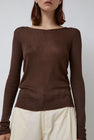 Deiji Studios Knitted Top in Dark Brown