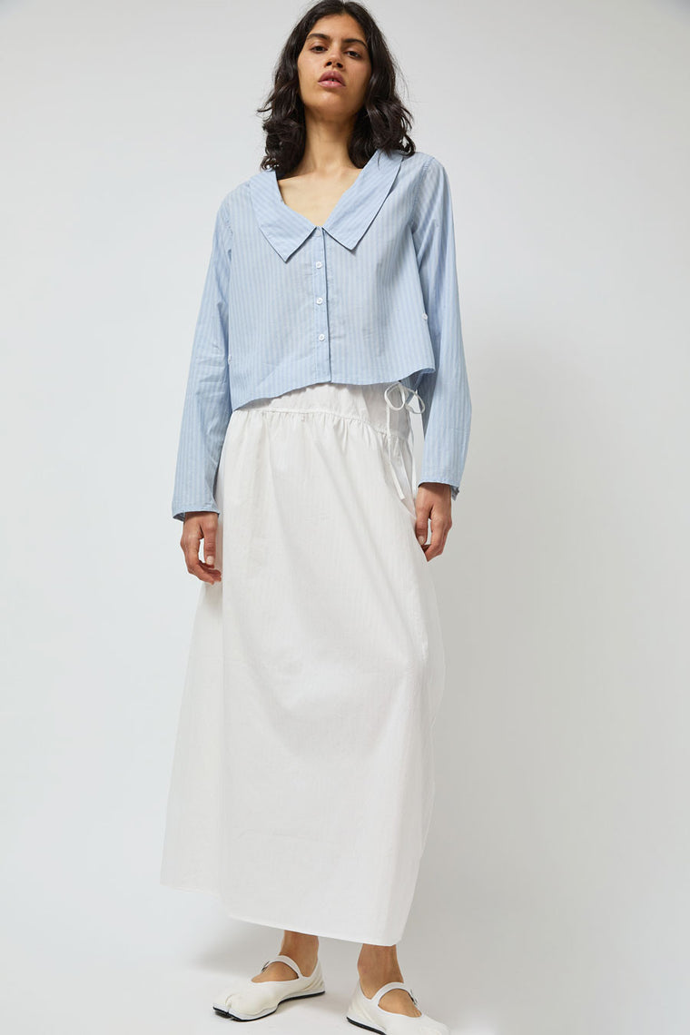 Deiji Studios Maxi Skirt in White Texture