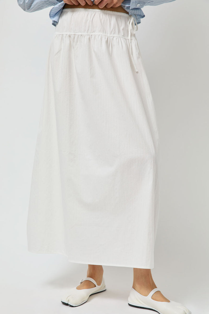 Deiji Studios Maxi Skirt in White Texture