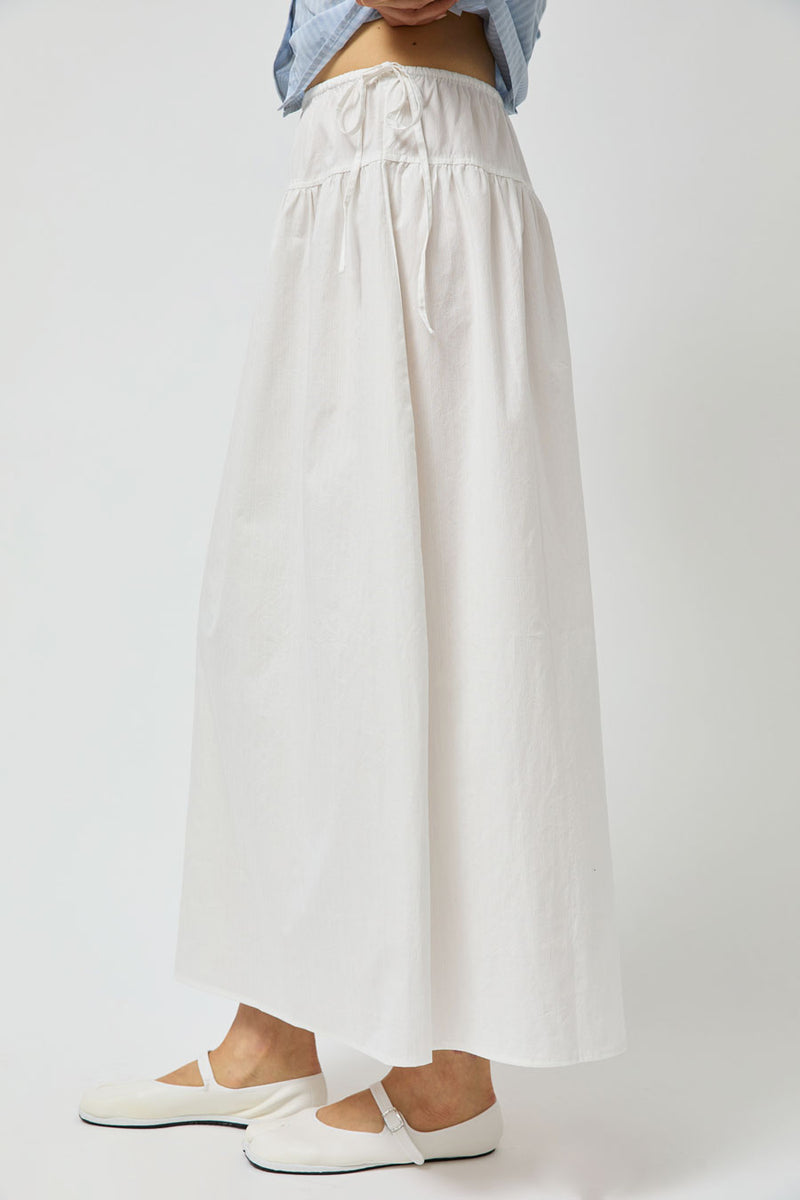 Deiji Studios Maxi Skirt in White Texture