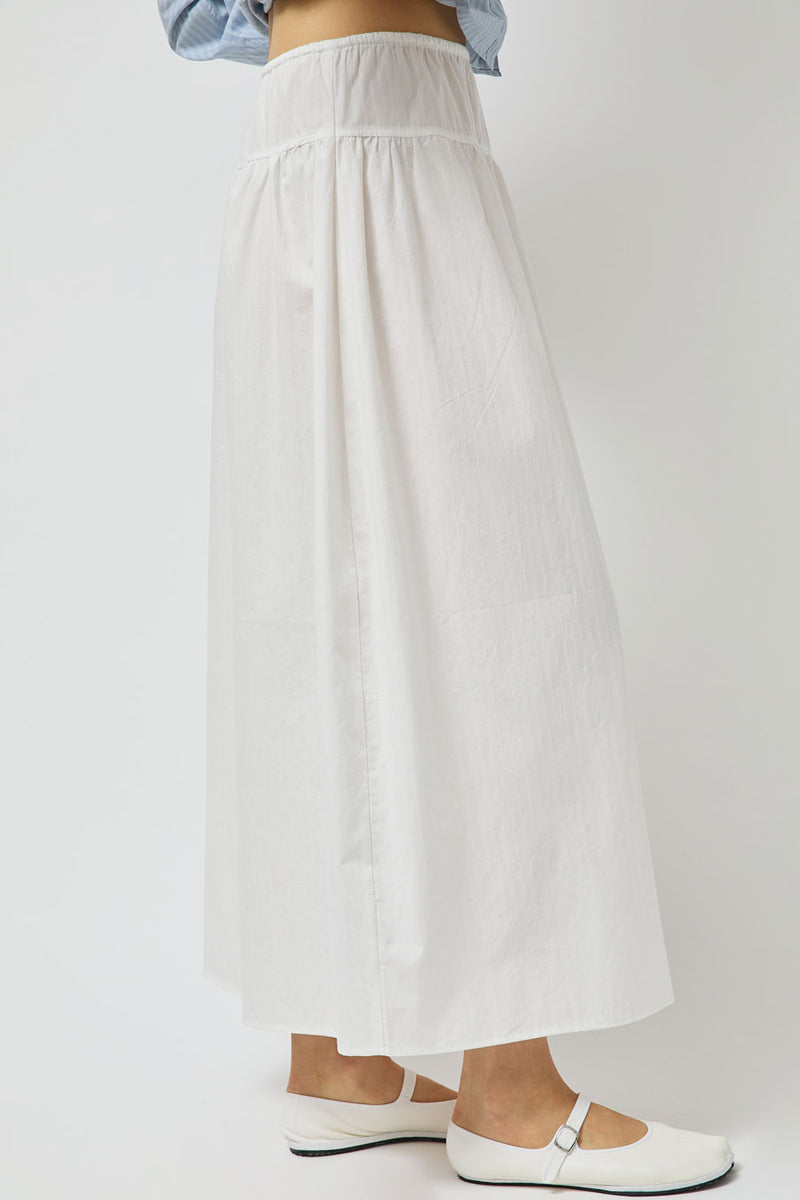 Deiji Studios Maxi Skirt in White Texture