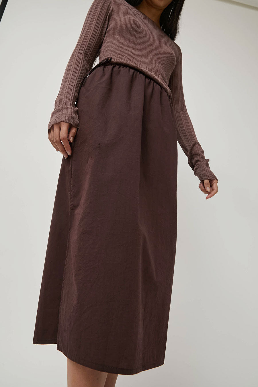 Deiji Studios Mid Day Skirt in Umber