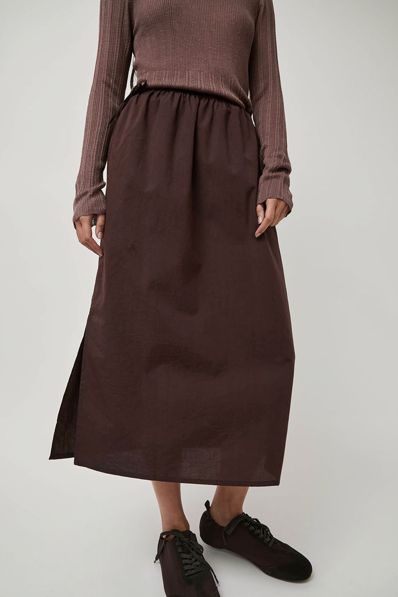 Deiji Studios Mid Day Skirt in Umber