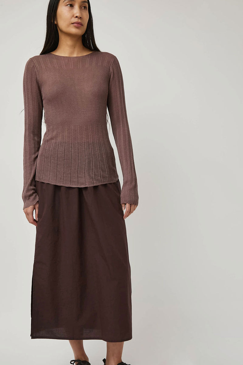 Deiji Studios Mid Day Skirt in Umber