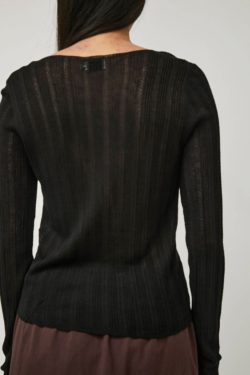 Deiji Studios Open Work Longsleeve in Black