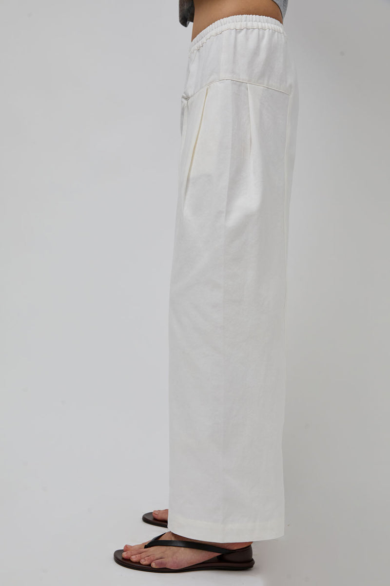 Deiji Studios Pleat Pant in White
