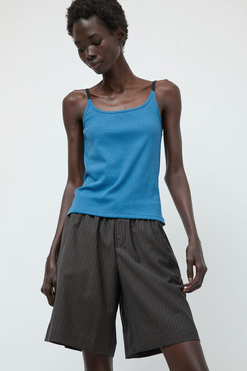 Deiji Studios Rib Jersey Tank in Azure
