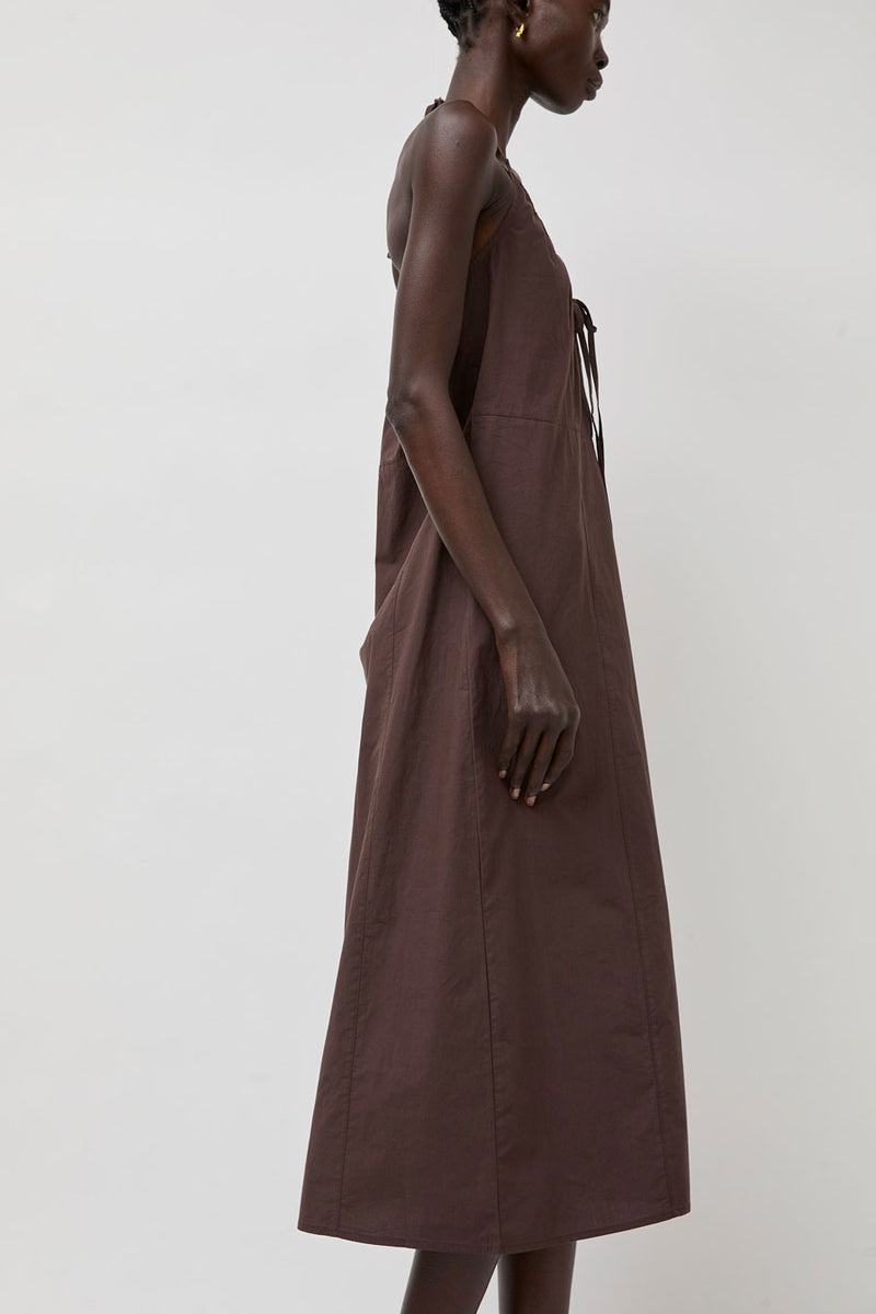 Deiji Studios Seamed Halter Dress in Sepia
