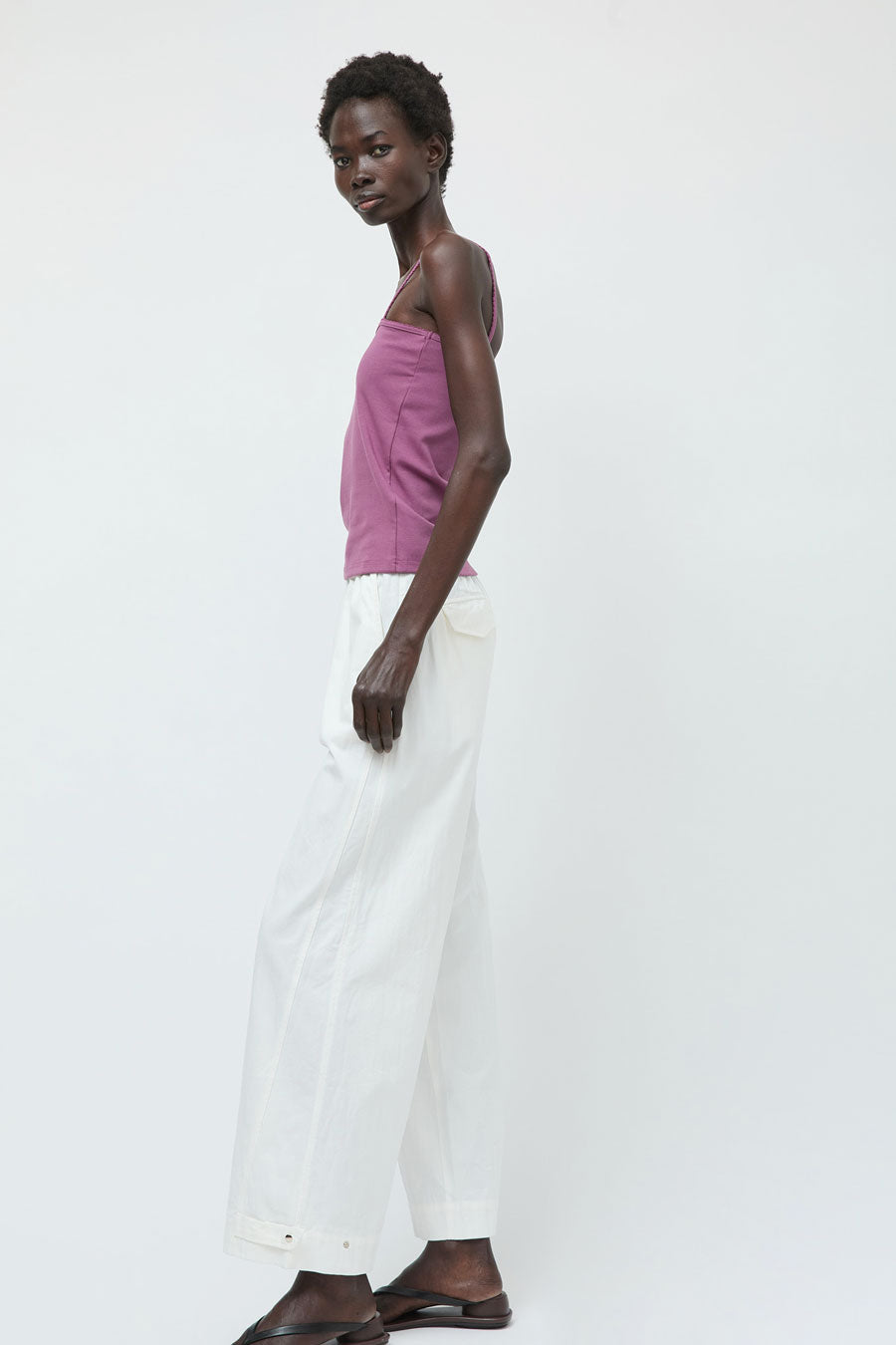 Deiji Studios Snap Tab Pant in White