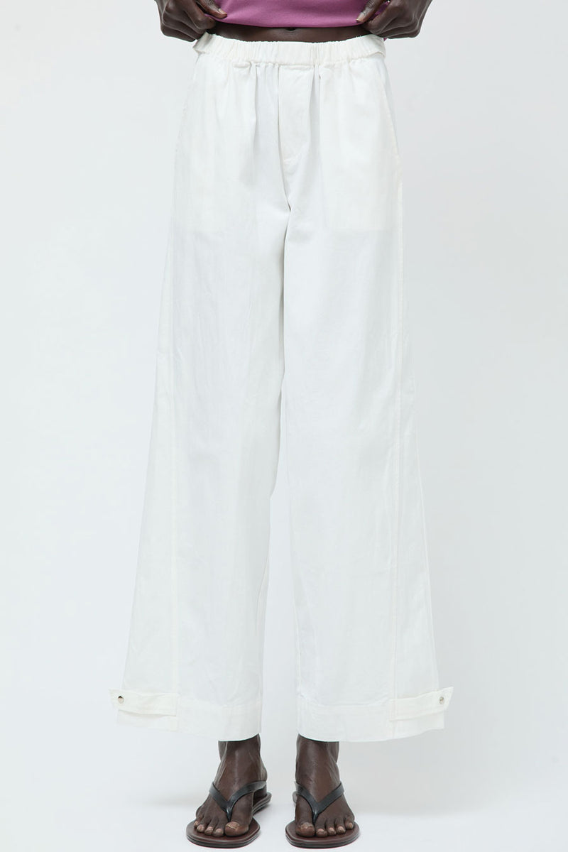 Deiji Studios Snap Tab Pant in White