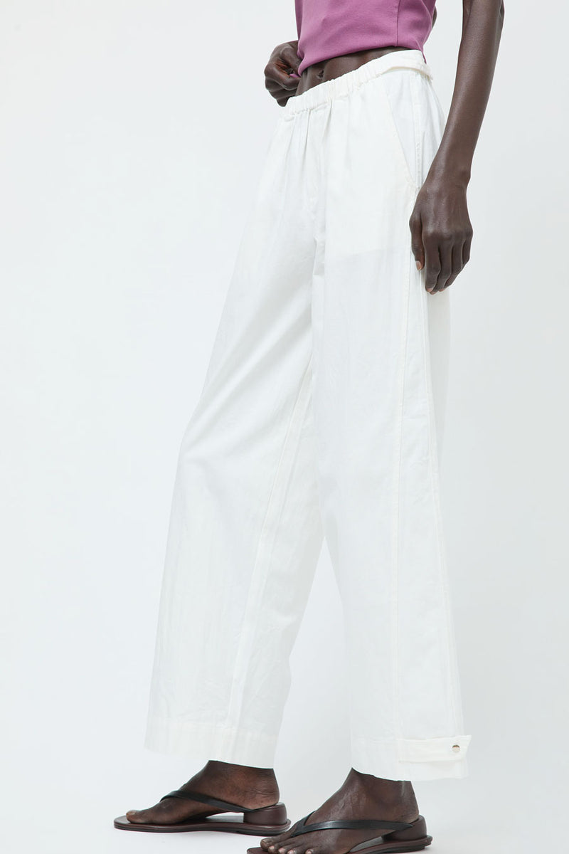 Deiji Studios Snap Tab Pant in White