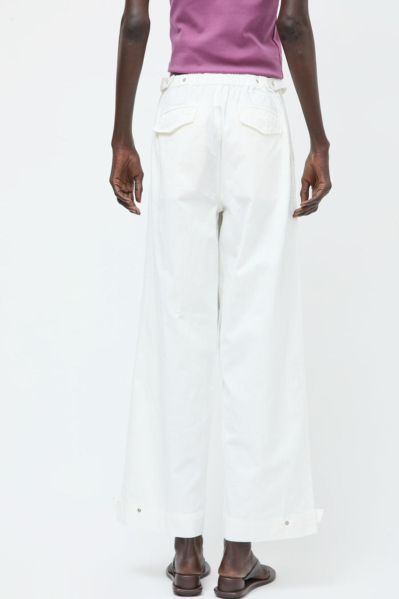 Deiji Studios Snap Tab Pant in White