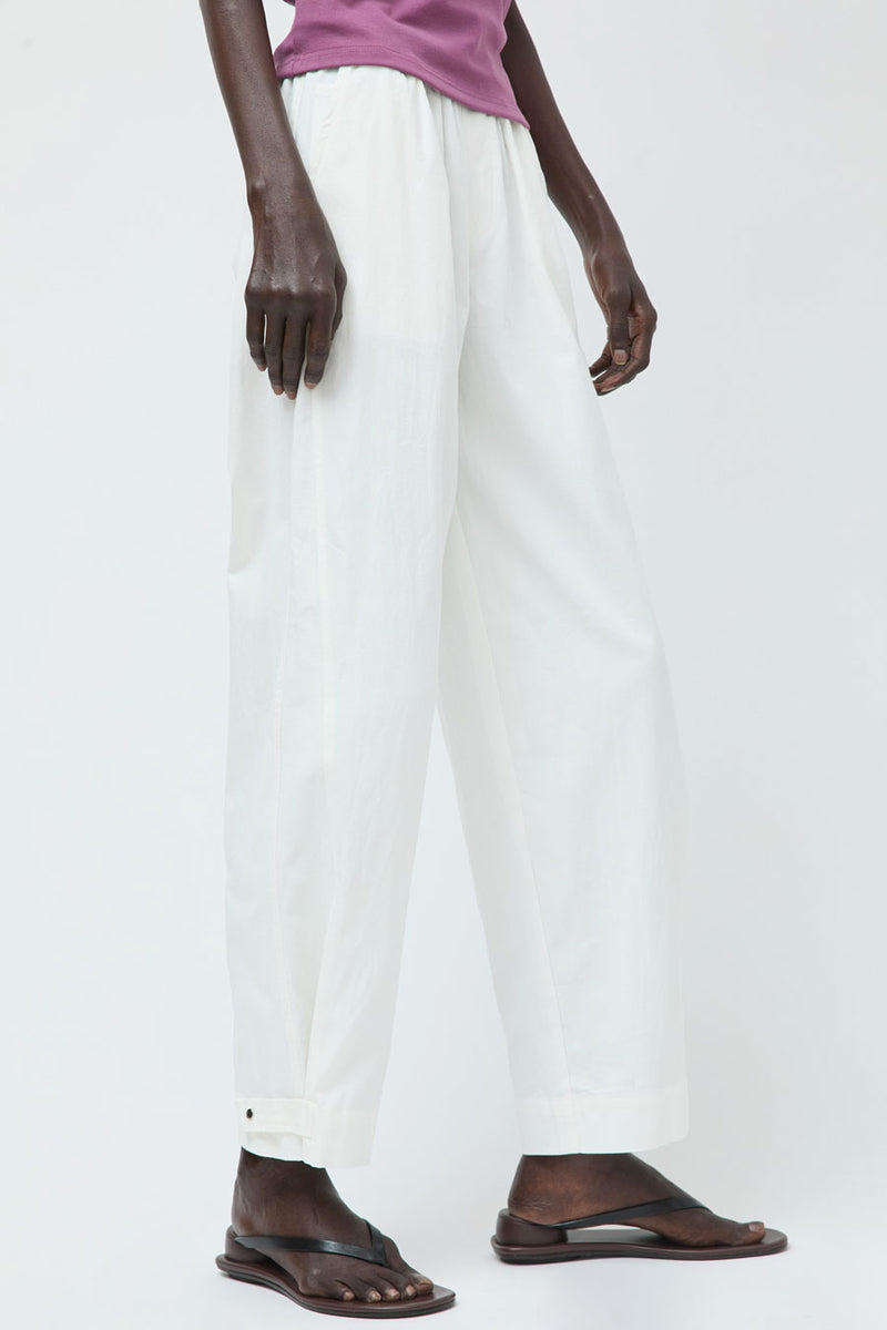 Deiji Studios Snap Tab Pant in White