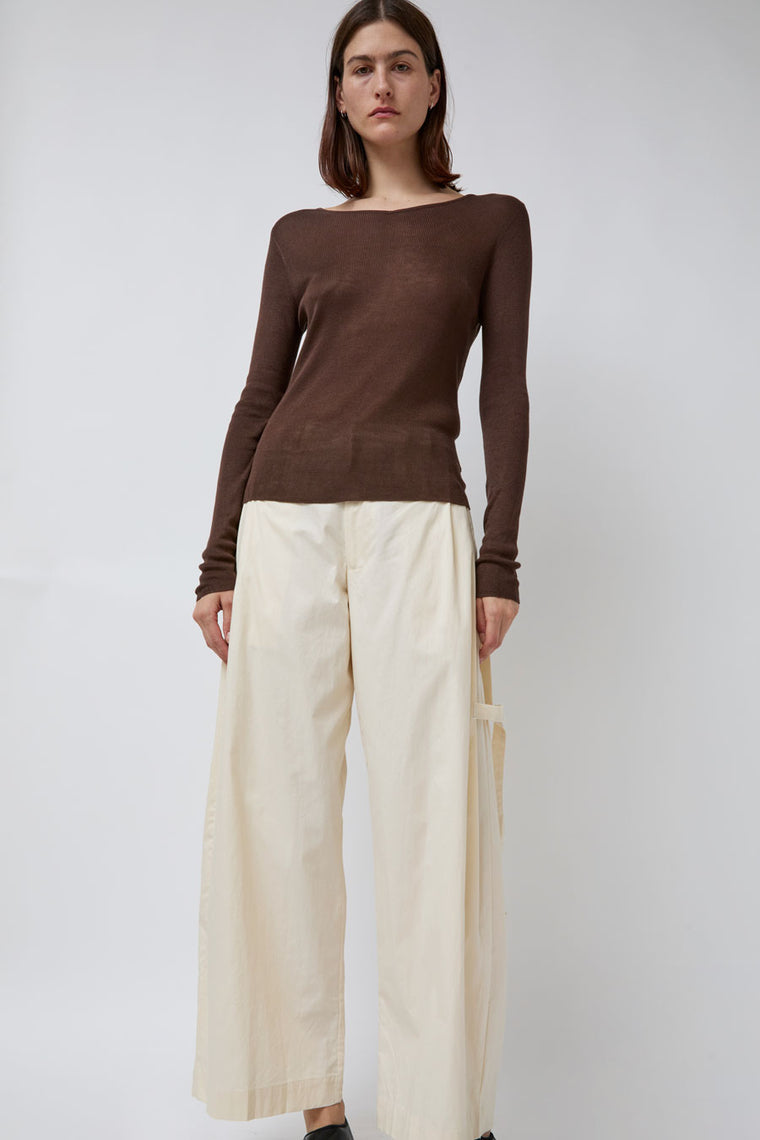 Deiji Studios Tab Pant in Off White