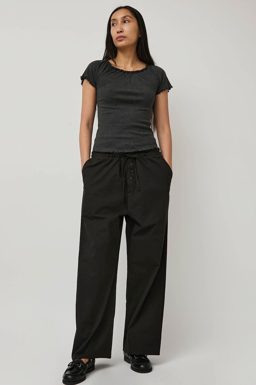 Deiji Studios Two Band Pant in Black