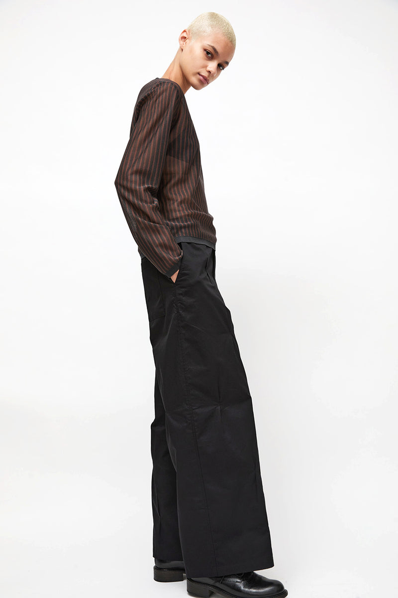 Deiji Studios Stripe Longsleeve in Brown Grey Stripe