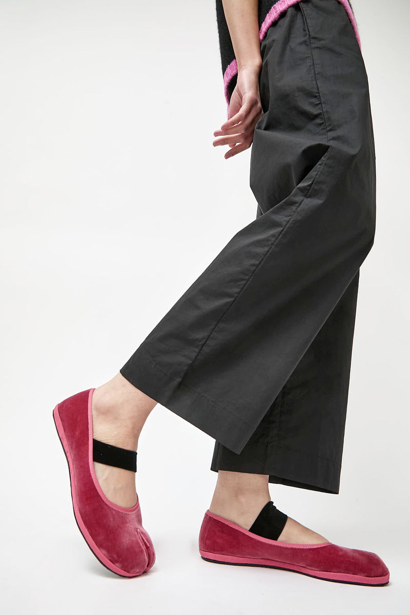 Drogheria Crivellini Fu-Tabi Ballerina in Rosewood Velvet