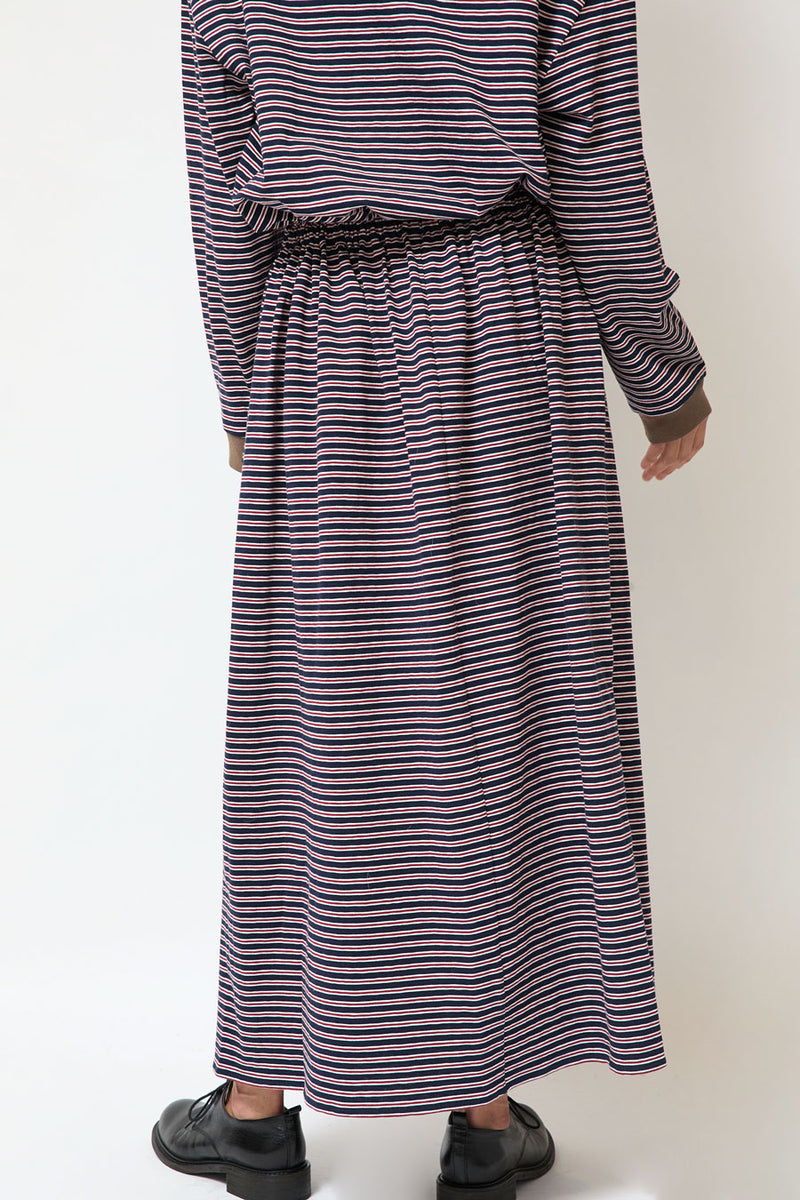 Eleph Oma Skirt in Navy and Red Stripe
