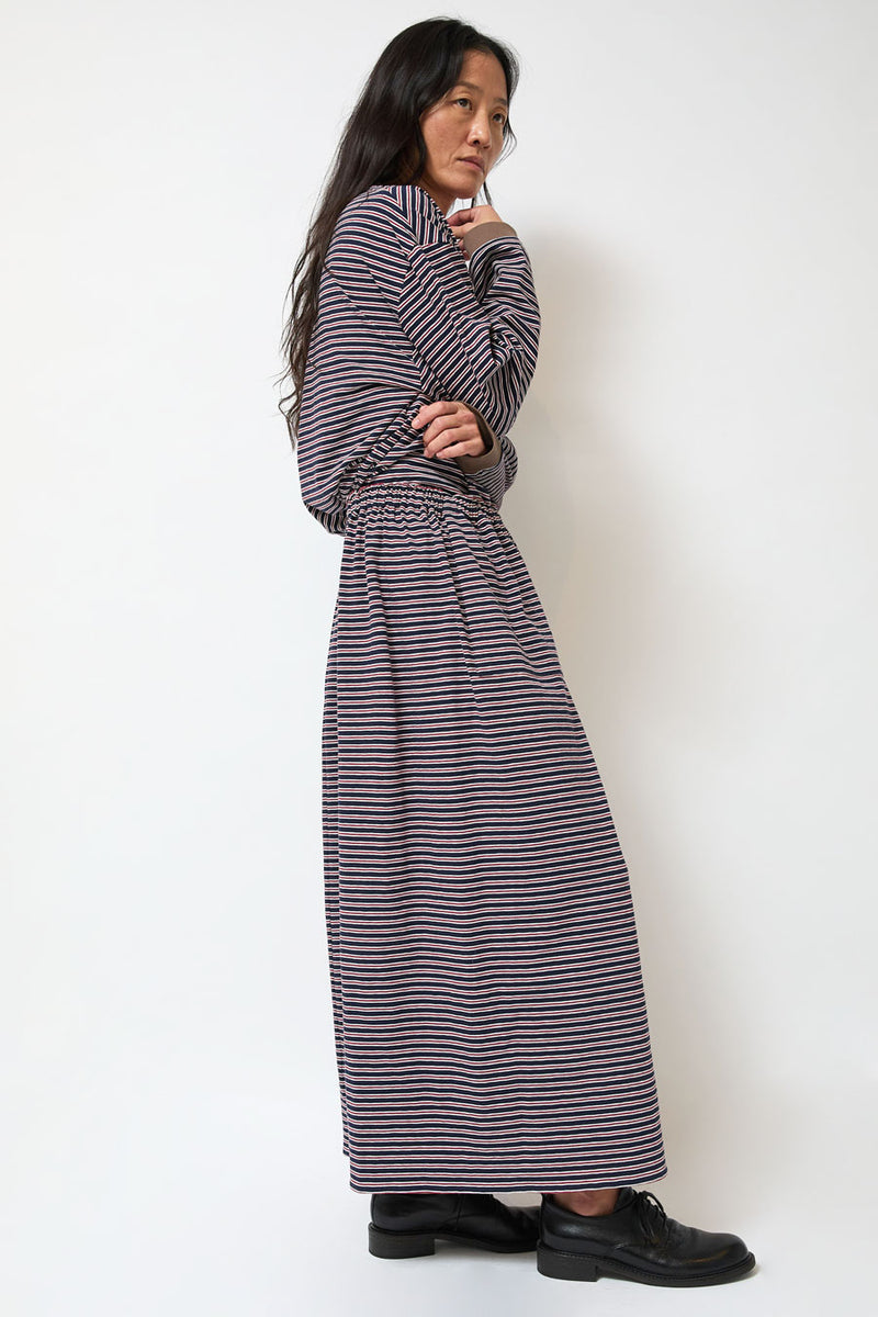 Eleph Oma Skirt in Navy and Red Stripe