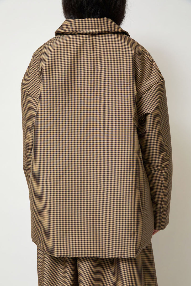 Eleph Small Puff Coat in Brown Check