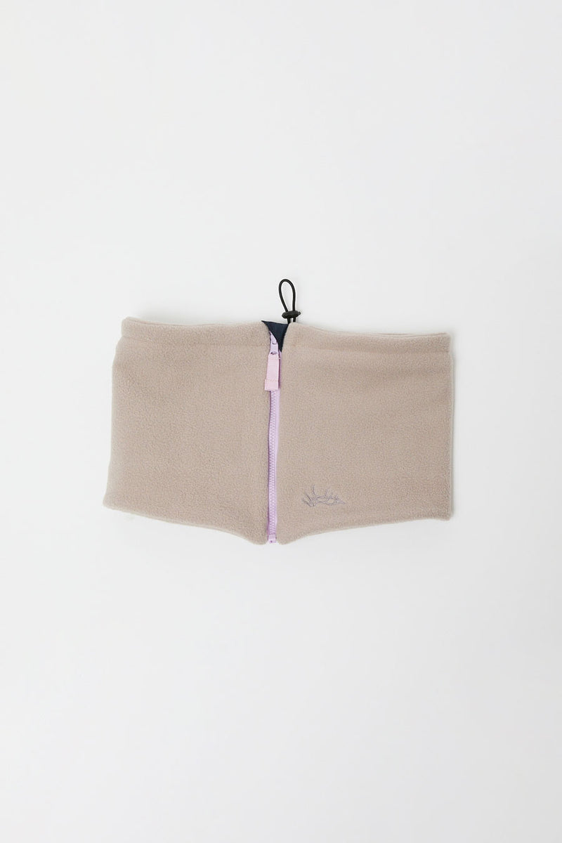 Elmer Fleece Reversible Neck Warmer in Beige and Navy