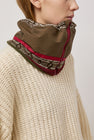 Elmer Fleece Reversible Neck Warmer in Khaki and Print