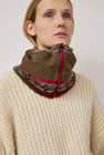 Elmer Fleece Reversible Neck Warmer in Khaki and Print