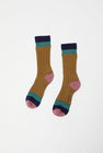 Exquisite J Colorblock Socks in Mustard