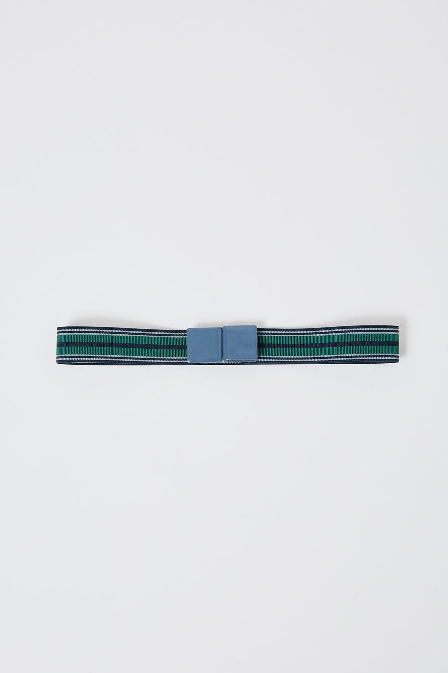 Exquisite J Double Enamel Square Belt in Blue and Stripes