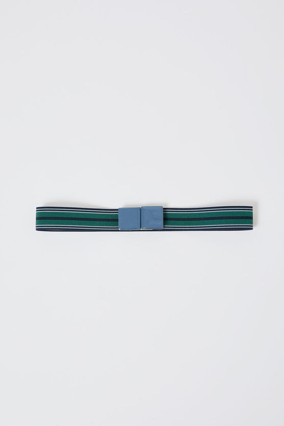 Exquisite J Double Enamel Square Belt in Blue and Stripes