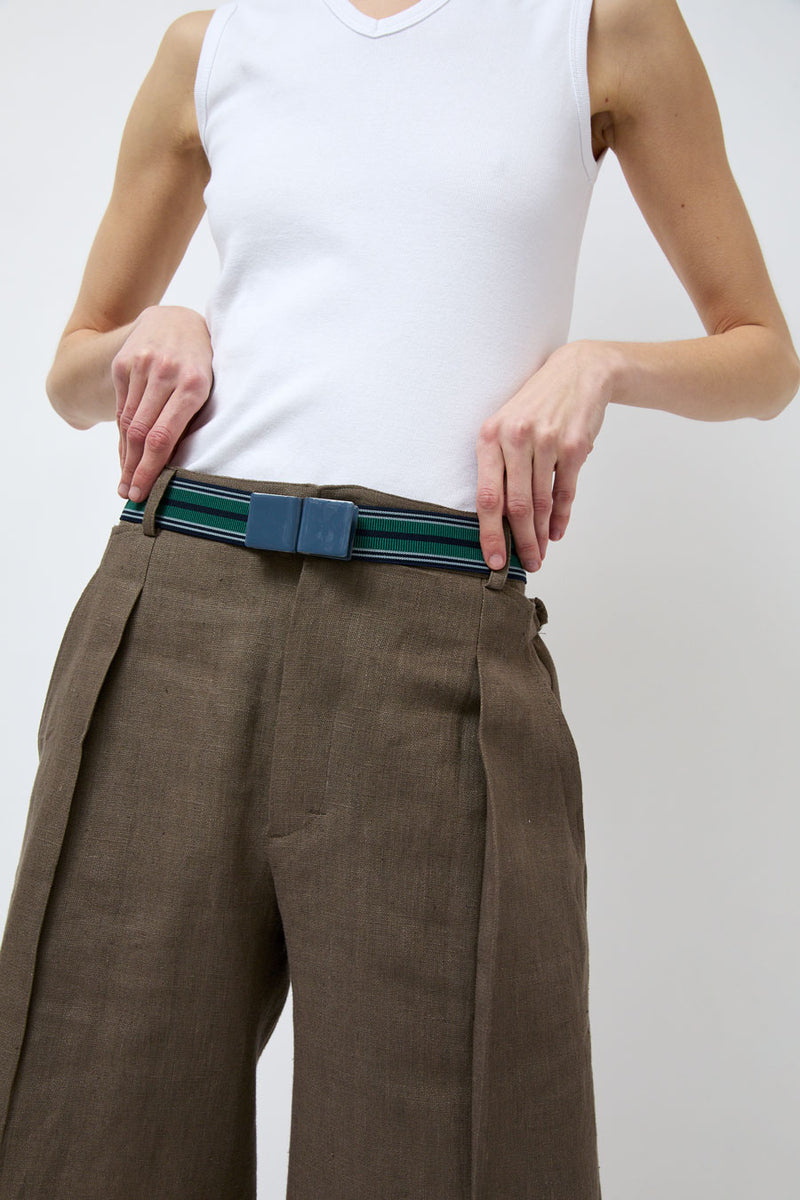 Exquisite J Double Enamel Square Belt in Blue and Stripes