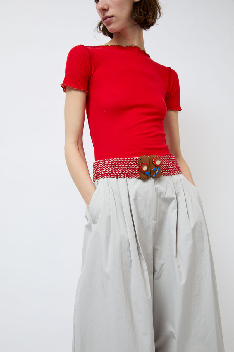 Exquisite J Enamel Daisy Belt in Red