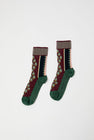 Exquisite J Graphic Socks in Bordeaux