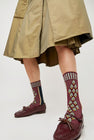 Exquisite J Graphic Socks in Bordeaux