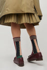Exquisite J Graphic Socks in Bordeaux