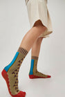 Exquisite J Graphic Socks in Khaki