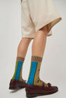 Exquisite J Graphic Socks in Khaki