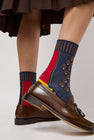 Exquisite J Graphic Socks in Navy