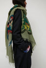 Exquisite J Hand Dyed Scarf with Flowers in Sage
