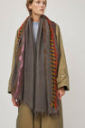 Exquisite J Hand Dyed Scarf with Stripes in Brown