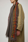 Exquisite J Hand Dyed Scarf with Stripes in Brown