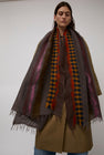 Exquisite J Hand Dyed Scarf with Stripes in Brown
