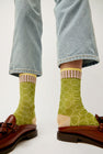 Exquisite J Jacquard Circles Socks in Green