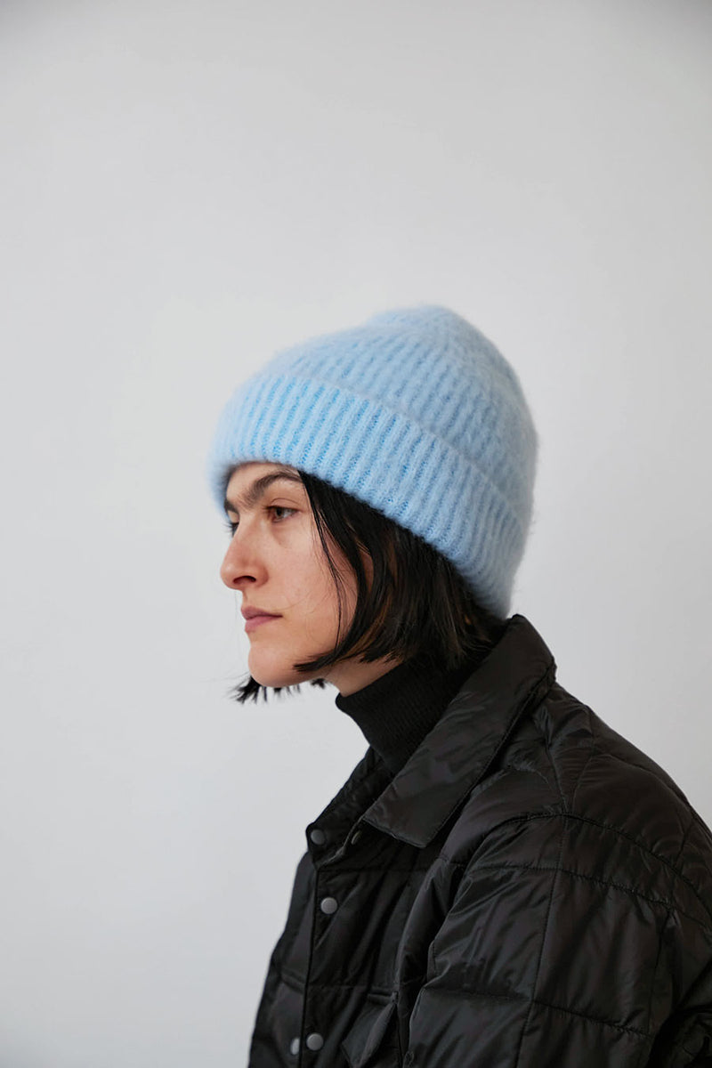 Exquisite J Mohair Beanie in Light Blue