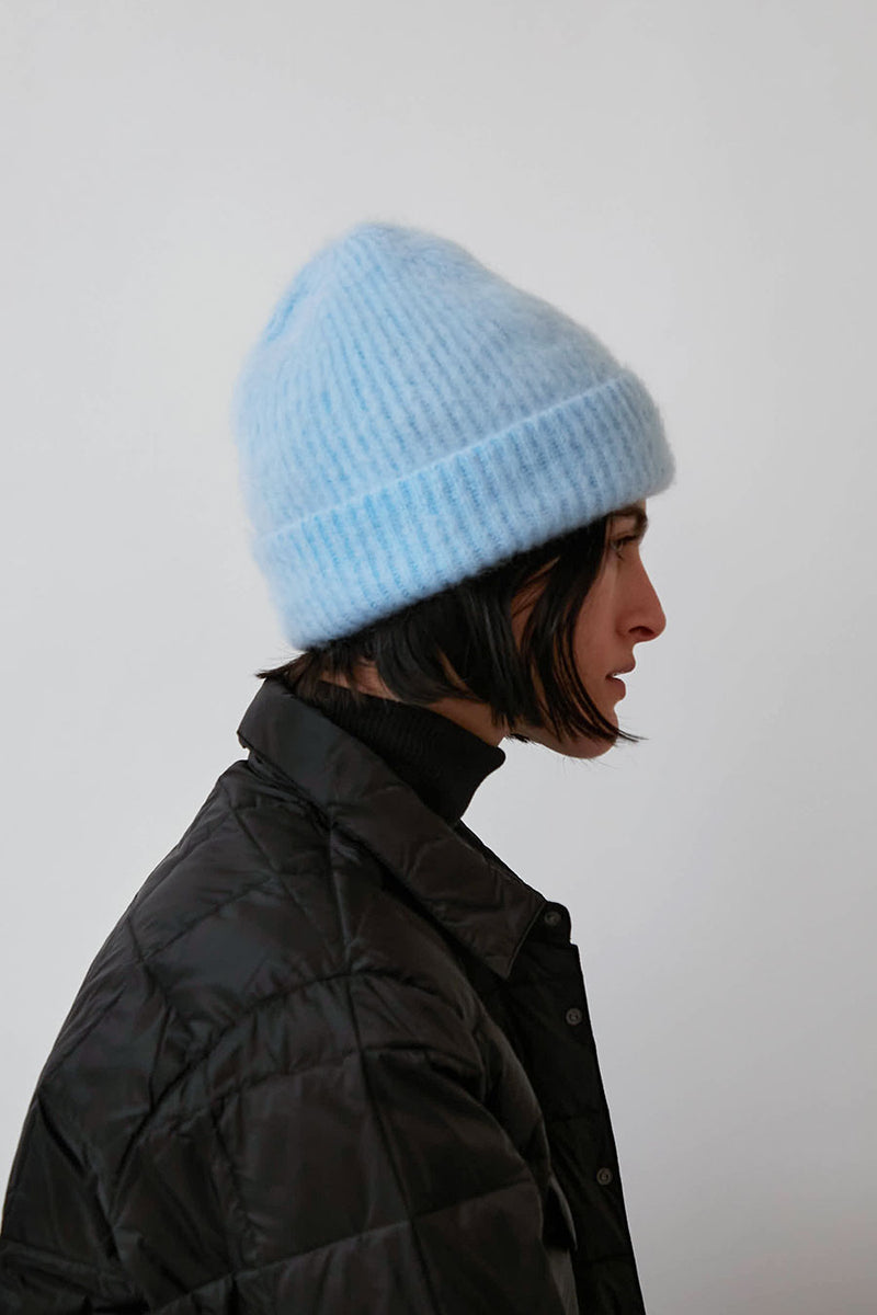 Exquisite J Mohair Beanie in Light Blue