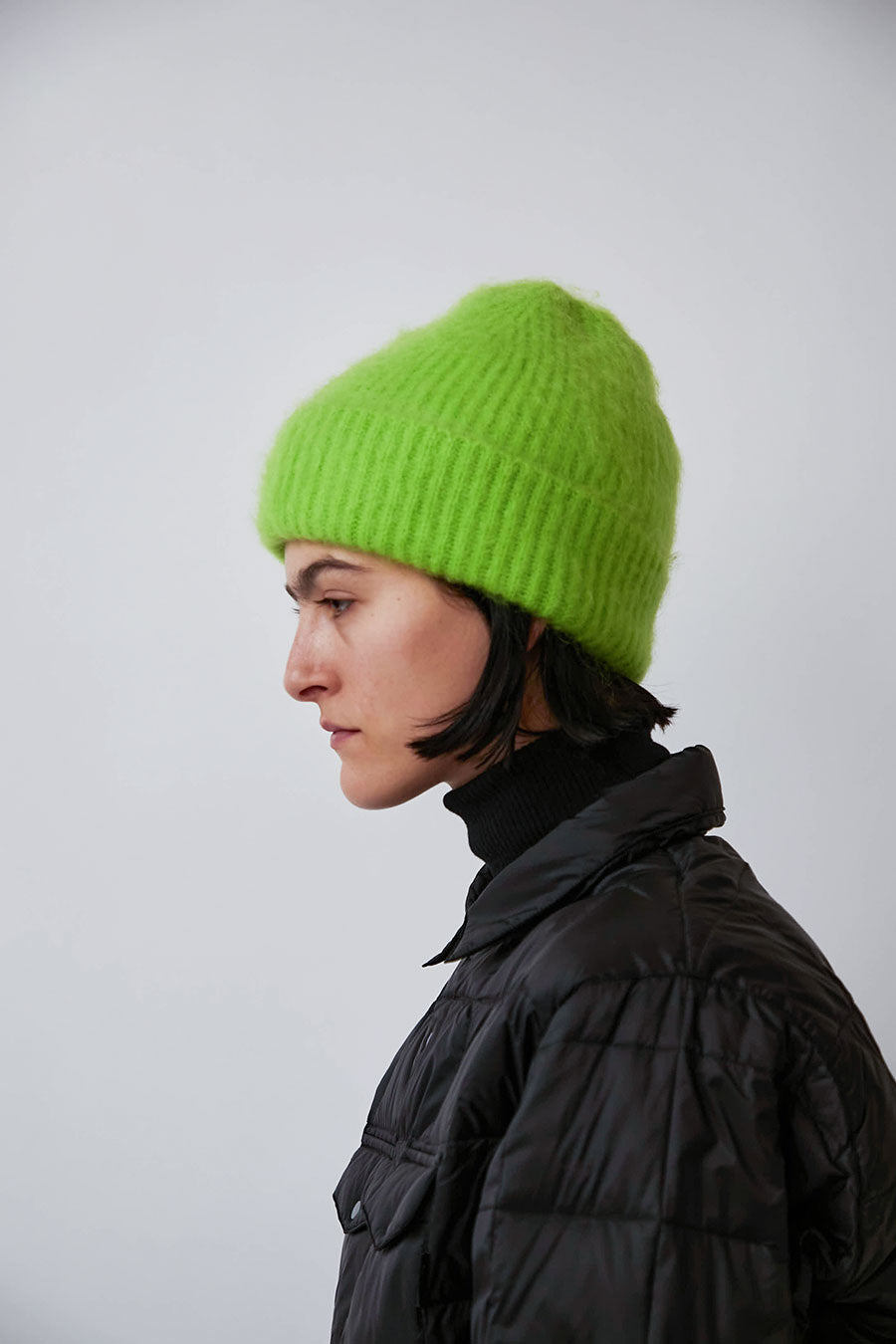 Exquisite J Mohair Beanie in Neon