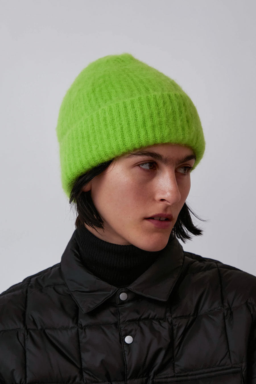 Exquisite J Mohair Beanie in Neon