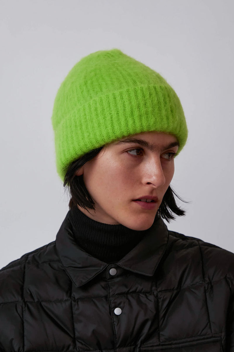Exquisite J Mohair Beanie in Neon