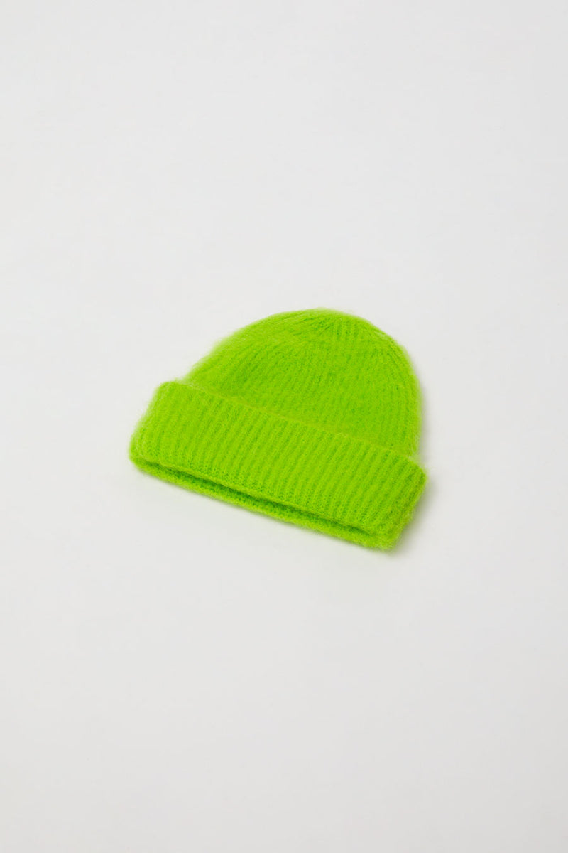 Exquisite J Mohair Beanie in Neon
